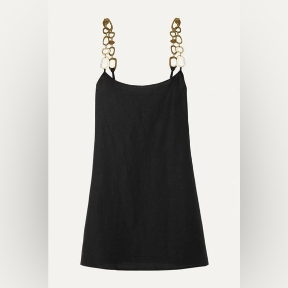 Solid & Striped Chain Strap Linen Mini Dress